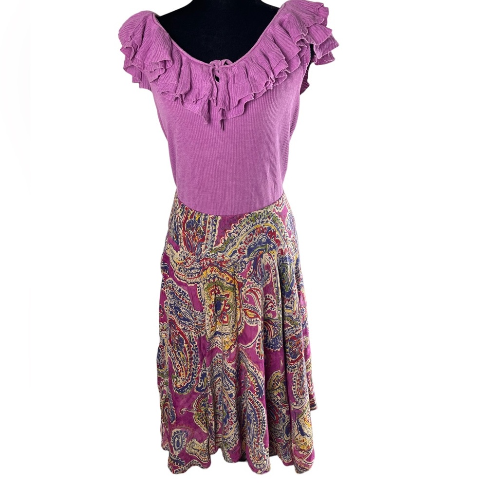 Lauren Ralph Lauren A-Line asymmetrical hem paisley print skirt - Picture 1 of 14